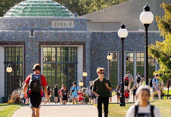 Image of students walking on campus.